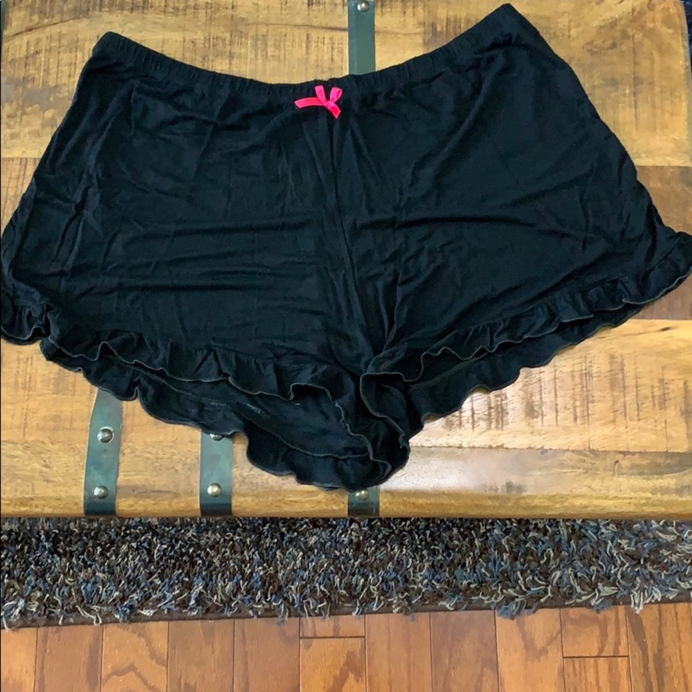 Black Lettuce Trim Shorts